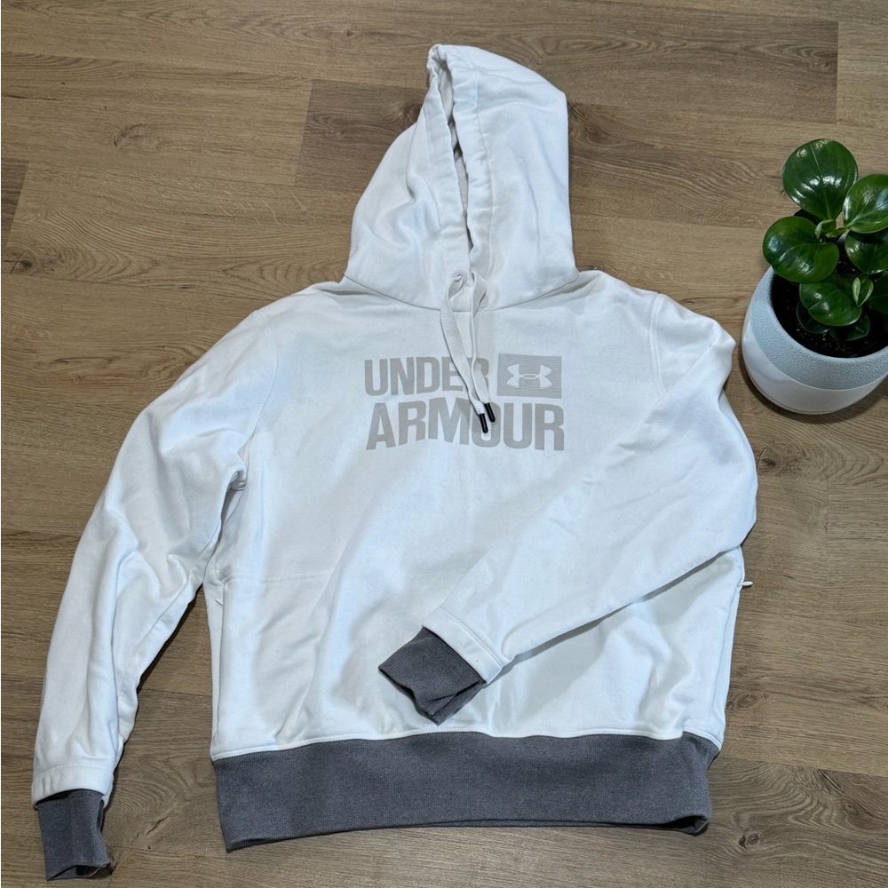 Under Armour White Hoodie with Gray Details
